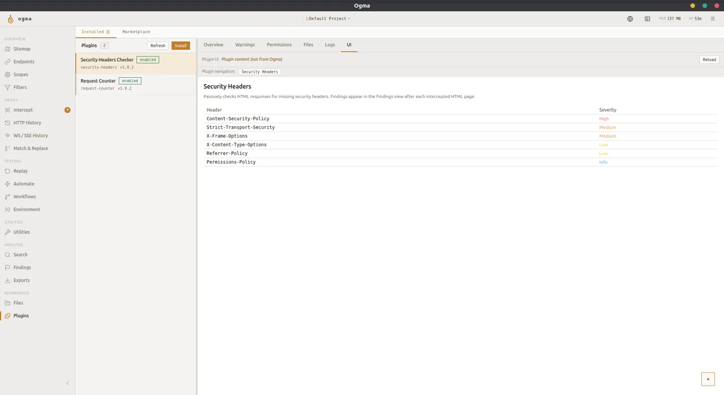 Plugins view in light mode